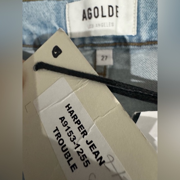 NWT AGOLDE HARPER Wide Leg jeans in “Trouble” light wash - Picture 9 of 10